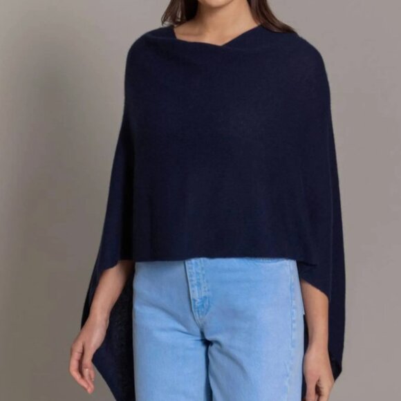 100% Black Cashmere Dress Topper, Women's Poncho *NWT* - Picture 8 of 14